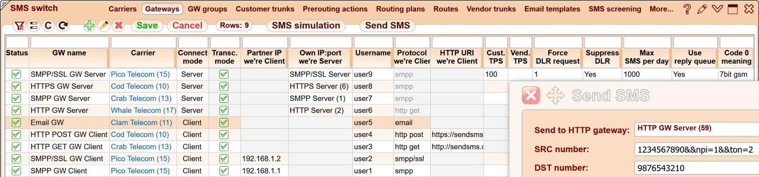 5gVision SMS switch